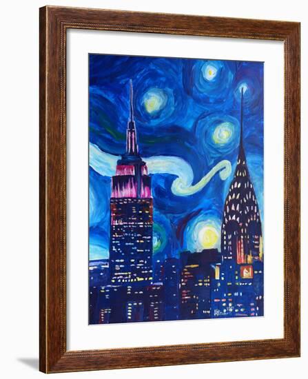 Starry Night In New York-M Bleichner-Framed Art Print