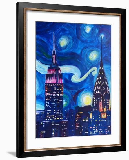 Starry Night In New York-M Bleichner-Framed Art Print