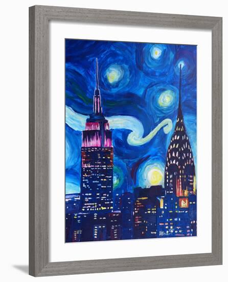 Starry Night In New York-M Bleichner-Framed Art Print