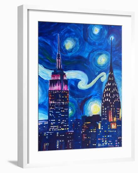 Starry Night In New York-M Bleichner-Framed Art Print