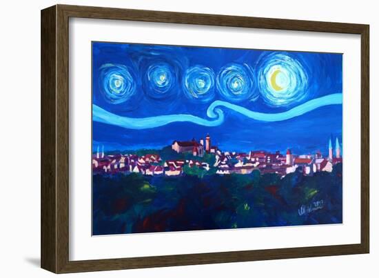 Starry Night in Nuremberg - Van Gogh Inspirations-Markus Bleichner-Framed Art Print