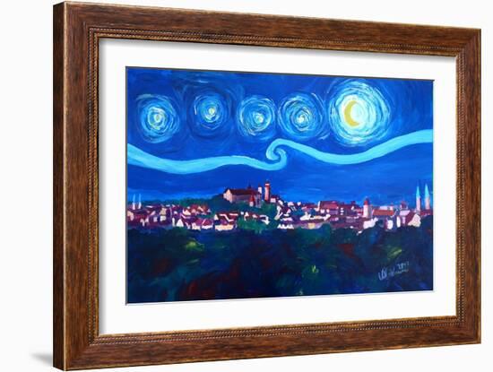 Starry Night in Nuremberg - Van Gogh Inspirations-Markus Bleichner-Framed Art Print