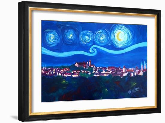 Starry Night in Nuremberg - Van Gogh Inspirations-Markus Bleichner-Framed Art Print