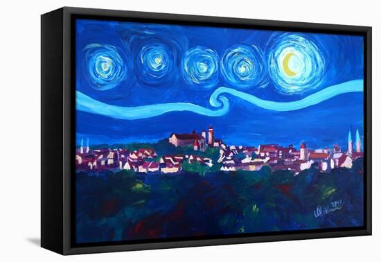 Starry Night in Nuremberg - Van Gogh Inspirations-Markus Bleichner-Framed Stretched Canvas