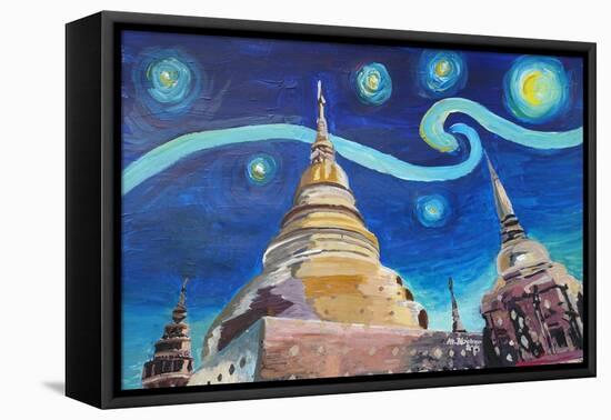 Starry Night in Thailand Van Gogh Inspirations i-Martina Bleichner-Framed Stretched Canvas