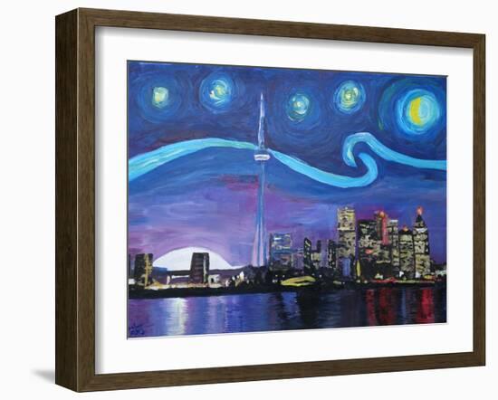 Starry Night in Toronto Ontario Canada-Martina Bleichner-Framed Art Print