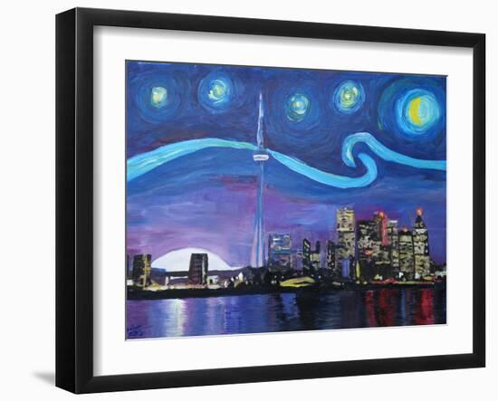 Starry Night in Toronto Ontario Canada-Martina Bleichner-Framed Art Print