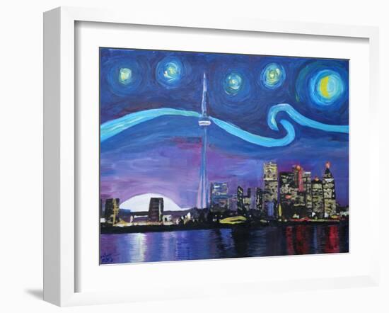 Starry Night in Toronto Ontario Canada-Martina Bleichner-Framed Art Print