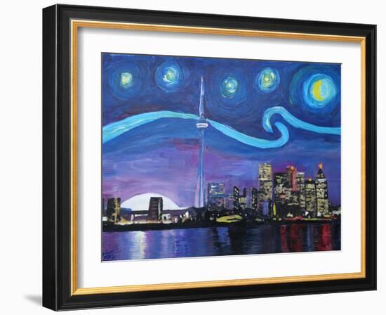 Starry Night in Toronto Ontario Canada-Martina Bleichner-Framed Art Print