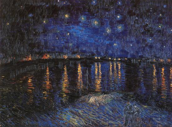 Starry Night Over the Rhone, c.1888-Vincent van Gogh-Framed Textured Art