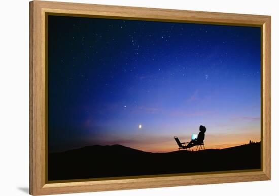 Starry Sky And Stargazer-David Nunuk-Framed Premier Image Canvas
