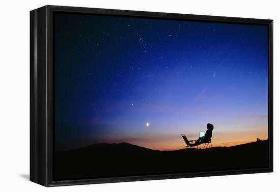 Starry Sky And Stargazer-David Nunuk-Framed Premier Image Canvas