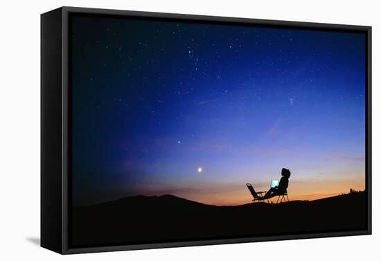 Starry Sky And Stargazer-David Nunuk-Framed Premier Image Canvas