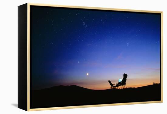 Starry Sky And Stargazer-David Nunuk-Framed Premier Image Canvas