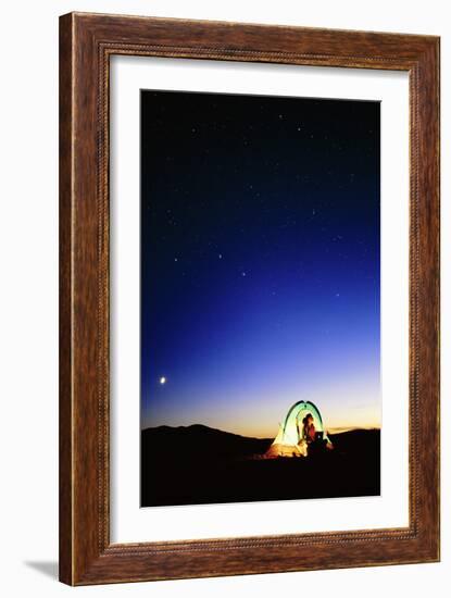 Starry Sky And Stargazer-David Nunuk-Framed Photographic Print