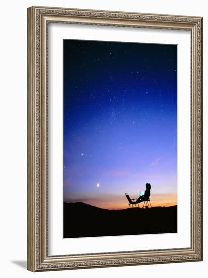 Starry Sky And Stargazer-David Nunuk-Framed Photographic Print