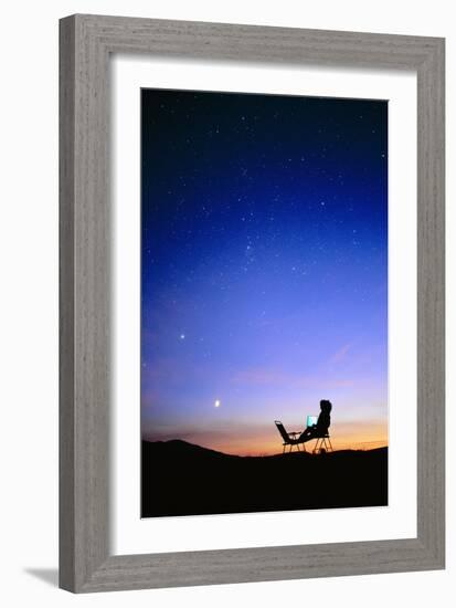 Starry Sky And Stargazer-David Nunuk-Framed Photographic Print