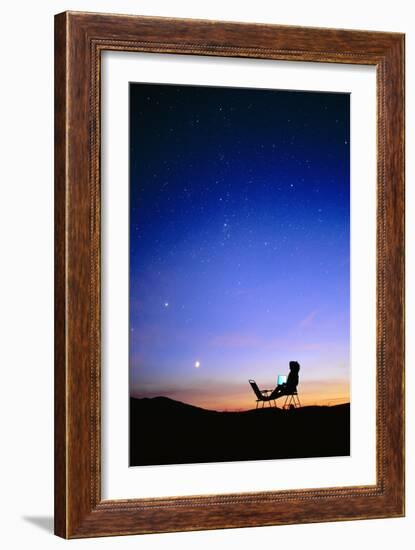 Starry Sky And Stargazer-David Nunuk-Framed Photographic Print