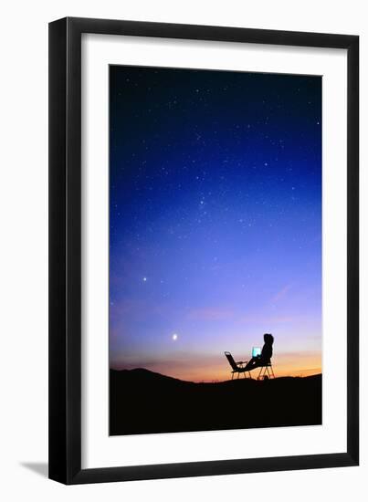 Starry Sky And Stargazer-David Nunuk-Framed Photographic Print