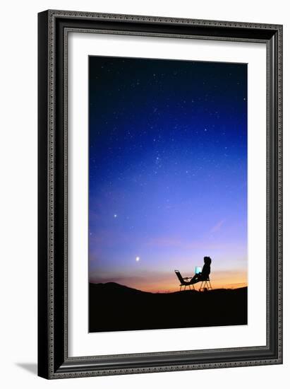 Starry Sky And Stargazer-David Nunuk-Framed Photographic Print