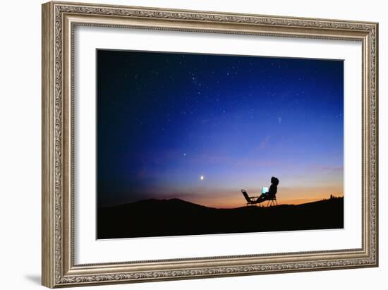 Starry Sky And Stargazer-David Nunuk-Framed Photographic Print