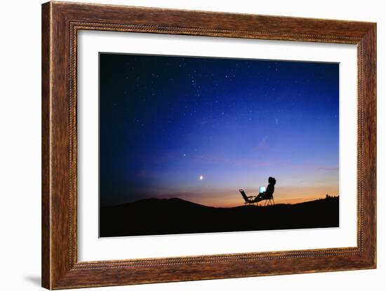 Starry Sky And Stargazer-David Nunuk-Framed Photographic Print