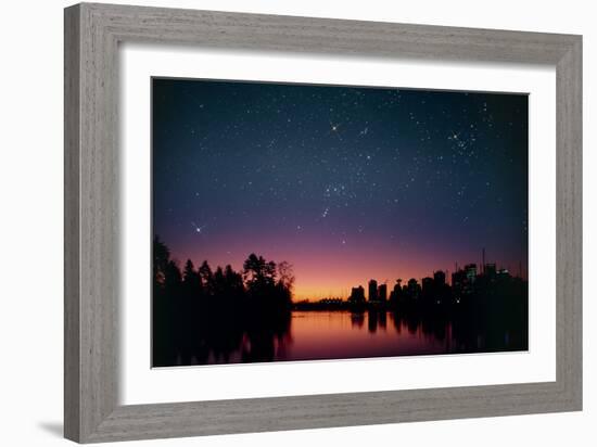 Starry Sky Over Vancouver, Canada-David Nunuk-Framed Photographic Print