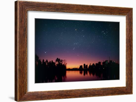 Starry Sky Over Vancouver, Canada-David Nunuk-Framed Photographic Print