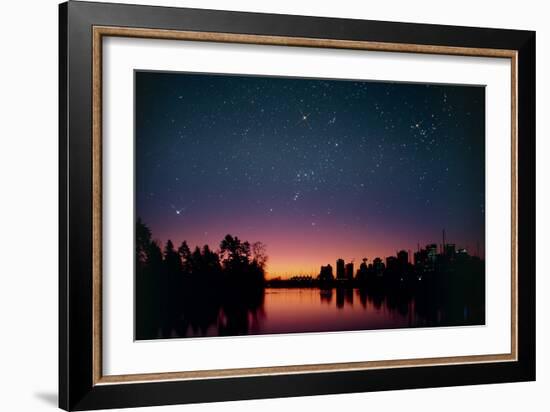 Starry Sky Over Vancouver, Canada-David Nunuk-Framed Photographic Print