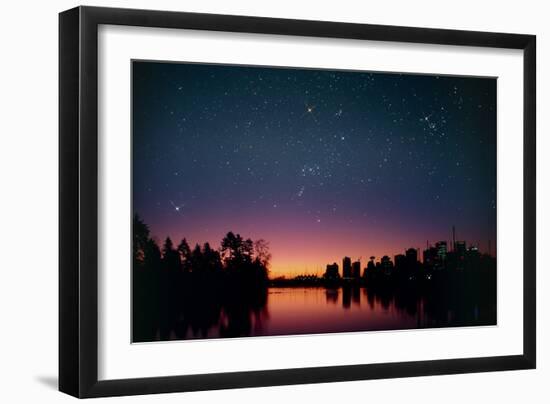 Starry Sky Over Vancouver, Canada-David Nunuk-Framed Photographic Print