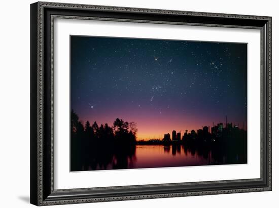 Starry Sky Over Vancouver, Canada-David Nunuk-Framed Photographic Print