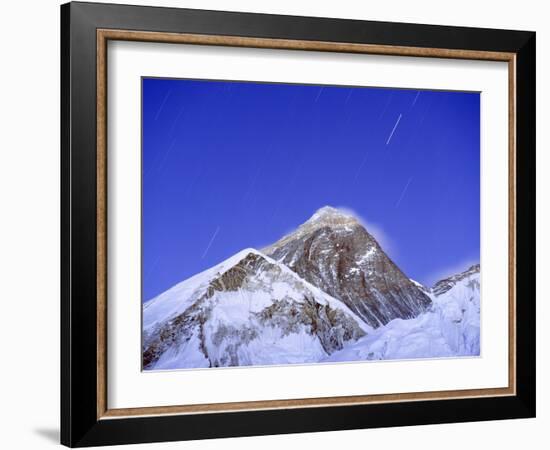 Stars Above Mount Everest, 8850M, Solu Khumbu Everest Region, Sagarmatha National Park, Himalayas-Christian Kober-Framed Photographic Print