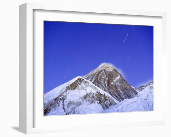 Stars Above Mount Everest, 8850M, Solu Khumbu Everest Region, Sagarmatha National Park, Himalayas-Christian Kober-Framed Photographic Print