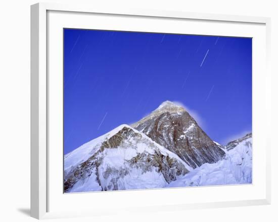 Stars Above Mount Everest, 8850M, Solu Khumbu Everest Region, Sagarmatha National Park, Himalayas-Christian Kober-Framed Photographic Print