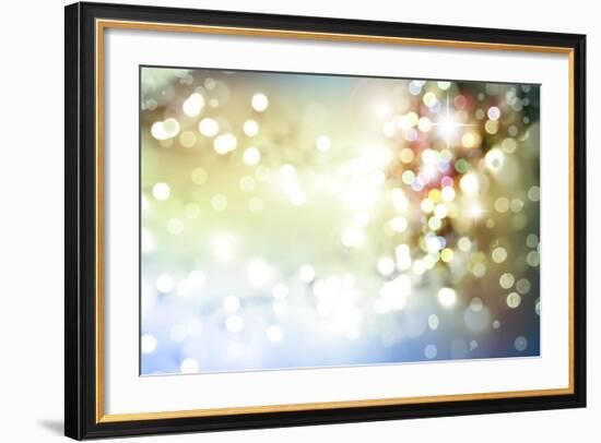 Stars And Circles Space Background-STILLFX-Framed Art Print