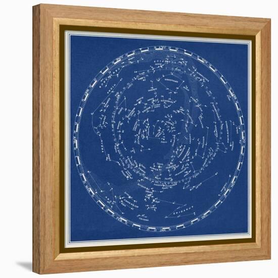 Stars and Constellations Chart-null-Framed Stretched Canvas