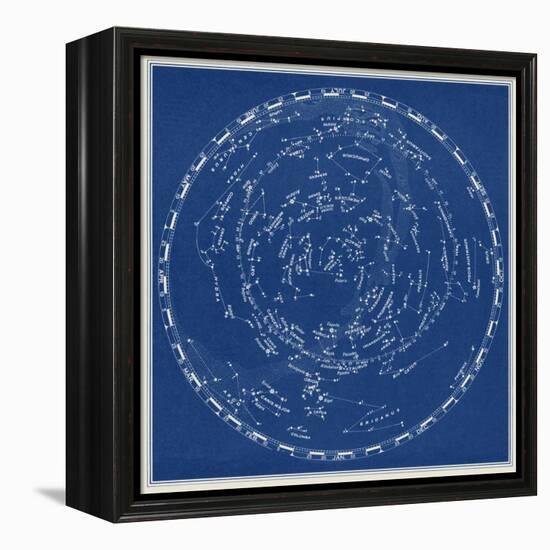 Stars and Constellations Chart-null-Framed Stretched Canvas