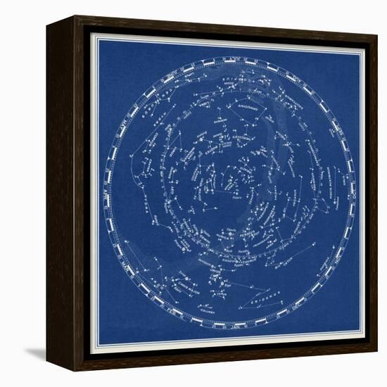 Stars and Constellations Chart-null-Framed Stretched Canvas