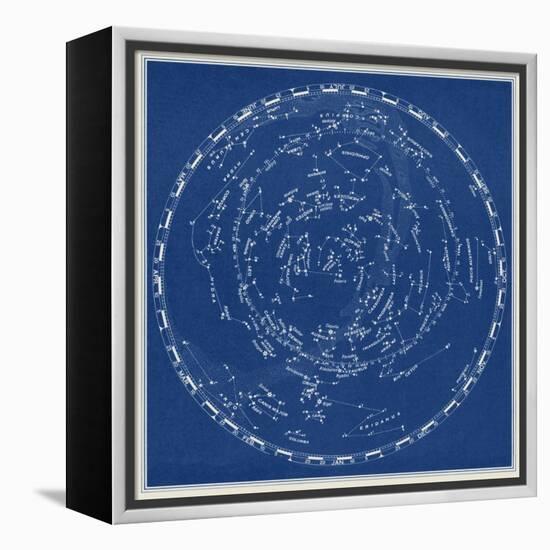 Stars and Constellations Chart-null-Framed Stretched Canvas