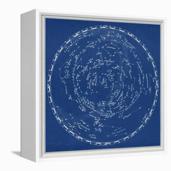 Stars and Constellations Chart-null-Framed Stretched Canvas