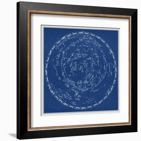 Stars and Constellations Chart--Framed Art Print