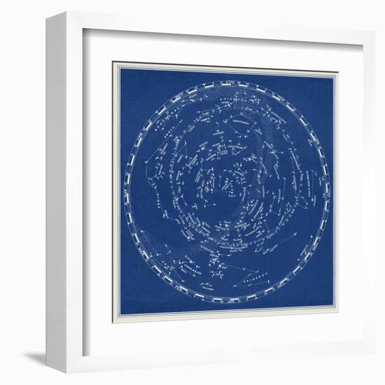 Stars and Constellations Chart--Framed Art Print