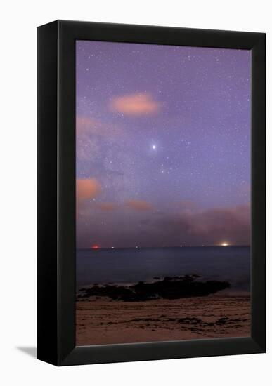 Stars And Jupiter In a Night Sky-Laurent Laveder-Framed Premier Image Canvas