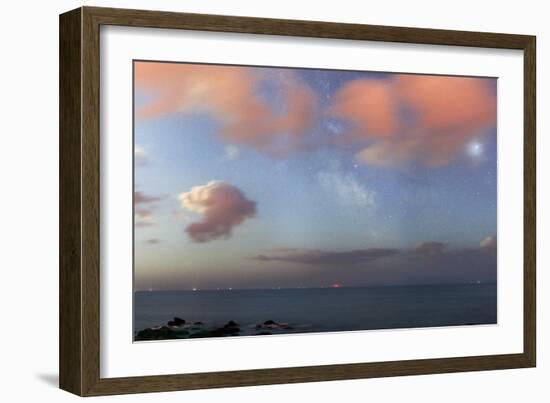 Stars And Jupiter In a Night Sky-Laurent Laveder-Framed Photographic Print