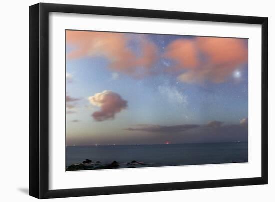 Stars And Jupiter In a Night Sky-Laurent Laveder-Framed Photographic Print