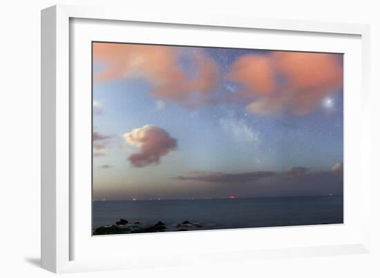 Stars And Jupiter In a Night Sky-Laurent Laveder-Framed Photographic Print