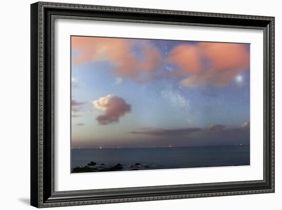 Stars And Jupiter In a Night Sky-Laurent Laveder-Framed Photographic Print