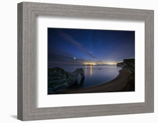 Stars and Milky Way over Durdle Door and the Jurassic Coast-David Noton-Framed Photographic Print