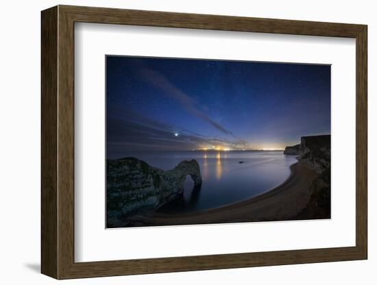 Stars and Milky Way over Durdle Door and the Jurassic Coast-David Noton-Framed Photographic Print