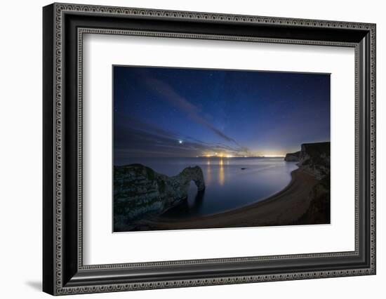 Stars and Milky Way over Durdle Door and the Jurassic Coast-David Noton-Framed Photographic Print